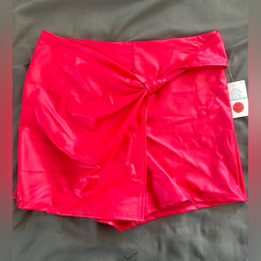 size small pink pleather skort